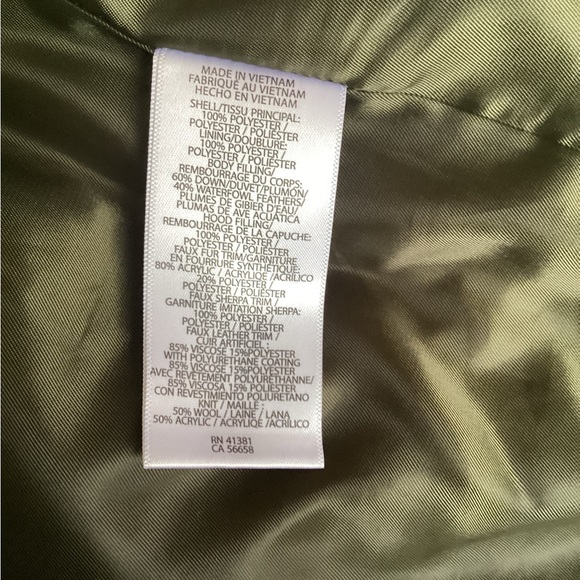 Ralph Lauren Olive Puffer Coat with Faux Fur Hood - Picture 12 of 15